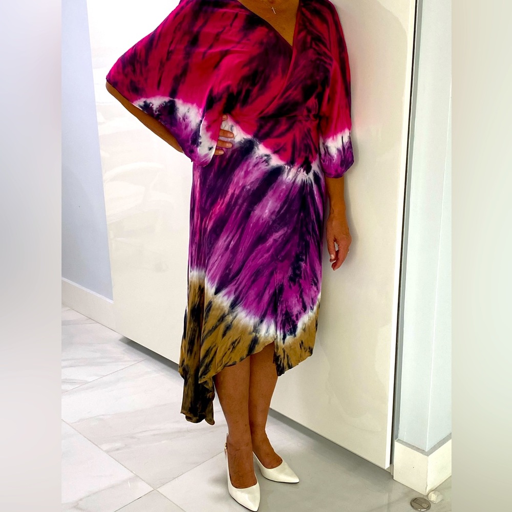 YFB asymmetrical multi color dress. Size S
